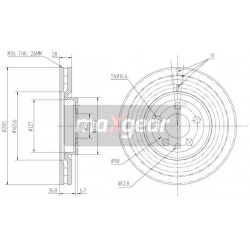 stabdžių diskas (1vnt)
                                MAXGEAR                                                19-1291MAX, M