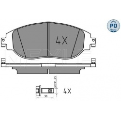 stabdžių trinkelių rinkinys, diskinis stabdys MEYLE-PD: Advanced performance and design.
                                0
