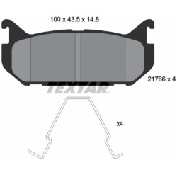 stabdžių trinkelių rinkinys, diskinis stabdys
                                TEXTAR                                      
