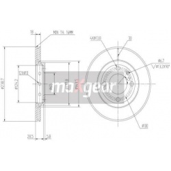 stabdžių diskas (1vnt)
                                MAXGEAR                                                19-0763MAX, M