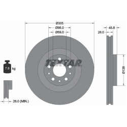 stabdžių diskas (1vnt) PRO
                                TEXTAR                                                92237603, 