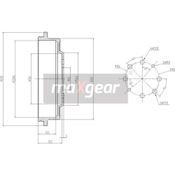 stabdžių būgnas
                                MAXGEAR                                                19-1361, MAXGEAR, 1