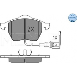 stabdžių trinkelių rinkinys, diskinis stabdys MEYLE-ORIGINAL: True to OE.
                                                