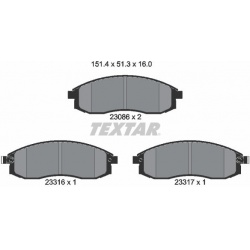 stabdžių trinkelių rinkinys, diskinis stabdys
                                TEXTAR                                      