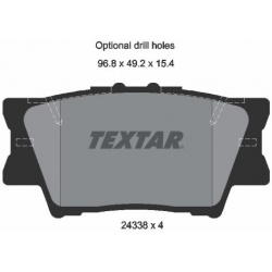 stabdžių trinkelių rinkinys, diskinis stabdys
                                TEXTAR                                      