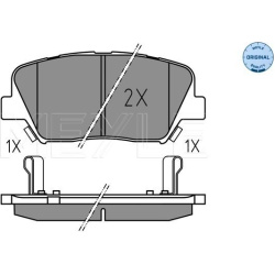stabdžių trinkelių rinkinys, diskinis stabdys MEYLE-ORIGINAL: True to OE.
                                                