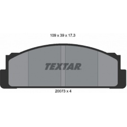 stabdžių trinkelių rinkinys, diskinis stabdys
                                TEXTAR                                      