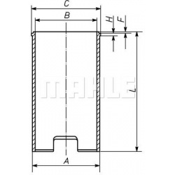 cilindro įvorė
                                MAHLE                                                029 WV 13 00, MAHLE, 02