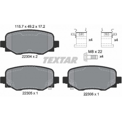 stabdžių trinkelių rinkinys, diskinis stabdys Q+
                                TEXTAR                                223