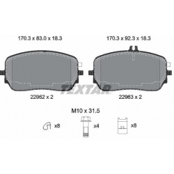 stabdžių trinkelių rinkinys, diskinis stabdys
                                TEXTAR                                      