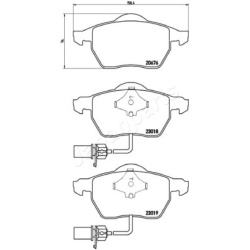 stabdžių trinkelių rinkinys, diskinis stabdys
                                JAPANPARTS                                PA