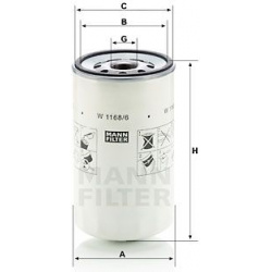 alyvos filtras
                                MANN-FILTER                                                W1168/6, MANN-FILTE
