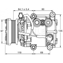 kompresorius, oro kondicionierius
                                MAHLE                                ACP 106 000P, MAHLE, A