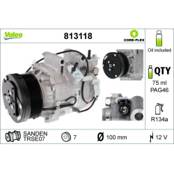 Kompresorius, oro kondicionierius VALEO CORE-FLEX
                                                813118, VALEO, 813118, auto