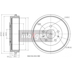 stabdžių būgnas
                                MAXGEAR                                                19-3205, MAXGEAR, 1
