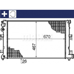 Aušinimo radiatorius
                                MAHLE                                CR 206 000S, MAHLE, CR206000S, aut