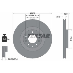 stabdžių diskas (1vnt) PRO
                                TEXTAR                                                92174403, 