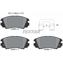 stabdžių trinkelių rinkinys, diskinis stabdys Q+
                                TEXTAR                                   