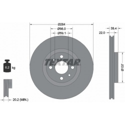 stabdžių diskas (1vnt) PRO
                                TEXTAR                                                92055203, 