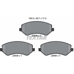 stabdžių trinkelių rinkinys, diskinis stabdys
                                TEXTAR                                      