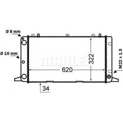 Aušinimo radiatorius
MAHLE CR 1415 000S, MAHL