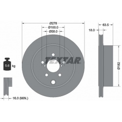 stabdžių diskas (1vnt) PRO
                                TEXTAR                                92278503, TEXTAR, 92278503