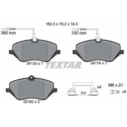 stabdžių trinkelių rinkinys, diskinis stabdys Q+
                                TEXTAR                                   