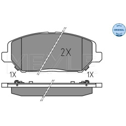 stabdžių trinkelių rinkinys, diskinis stabdys MEYLE-ORIGINAL: True to OE.
                                                