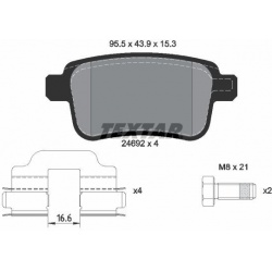 stabdžių trinkelių rinkinys, diskinis stabdys
                                TEXTAR                                      