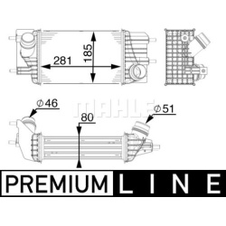 tarpinis suslėgto oro aušintuvas, kompresorius BEHR *** PREMIUM LINE ***
                                MAHLE             