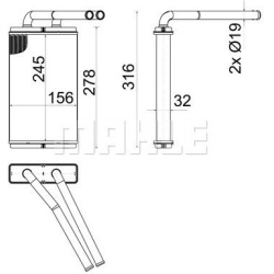 šilumokaitis, salono šildymas BEHR
                                MAHLE                                                AH 