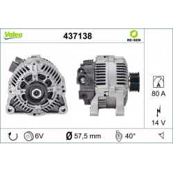 kintamosios srovės generatorius VALEO RE-GEN REMANUFACTURED
                                                437138, VALEO, 4