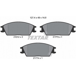 stabdžių trinkelių rinkinys, diskinis stabdys
                                TEXTAR                                      