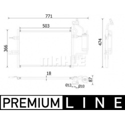 kondensatorius, oro kondicionierius BEHR *** PREMIUM LINE ***
                                MAHLE                          