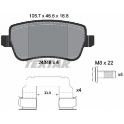 stabdžių trinkelių rinkinys, diskinis stabdys Q+
                                TEXTAR                                   