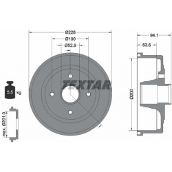 stabdžių būgnas
TEXTAR 94024200, TEXTAR, 94