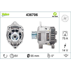 kintamosios srovės generatorius VALEO RE-GEN REMANUFACTURED
                                                436706, VALEO, 4