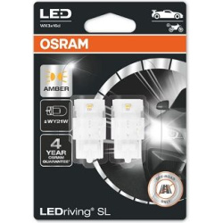OSRAM LED lemputės WY21W AMBER 1,4W12VWX3X16D BLI2 2vnt
                                OSRAM                               
