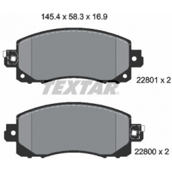 stabdžių trinkelių rinkinys, diskinis stabdys
                                TEXTAR                                      