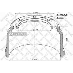stabdžių būgnas
                                STELLOX                                85-00072-SX, STELLOX, 85-00072-SX, 