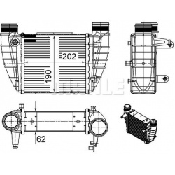 tarpinis suslėgto oro aušintuvas, kompresorius BEHR
                                MAHLE                                  