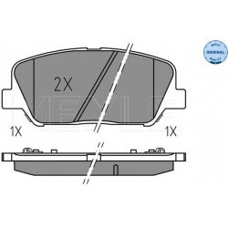stabdžių trinkelių rinkinys, diskinis stabdys MEYLE-ORIGINAL: True to OE.
                                                