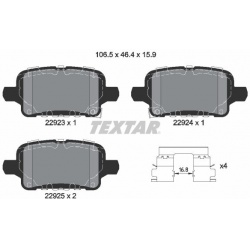 stabdžių trinkelių rinkinys, diskinis stabdys
                                TEXTAR                                      