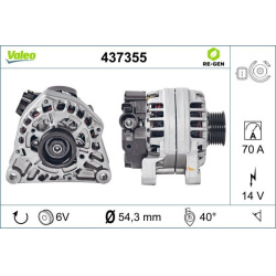 Kintamosios srovės generatorius VALEO RE-GEN REMANUFACTURED
                                                437355, VALEO, 4