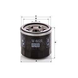 alyvos filtras
                                MANN-FILTER                                                W6026, MANN-FILTER,