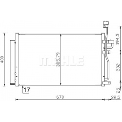 kondensatorius, oro kondicionierius BEHR
                                MAHLE                                               