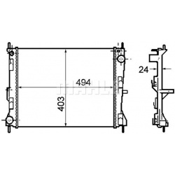 Aušinimo radiatorius
                                MAHLE                                CR 1691 000P, MAHLE, CR1691000P, a