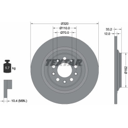 stabdžių diskas (1vnt) PRO
                                TEXTAR                                                92304103, 