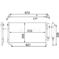 kondensatorius, oro kondicionierius BEHR
                                MAHLE                                               