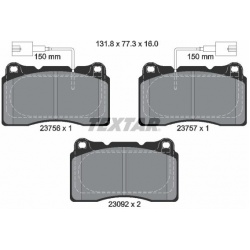 stabdžių trinkelių rinkinys, diskinis stabdys
                                TEXTAR                                      